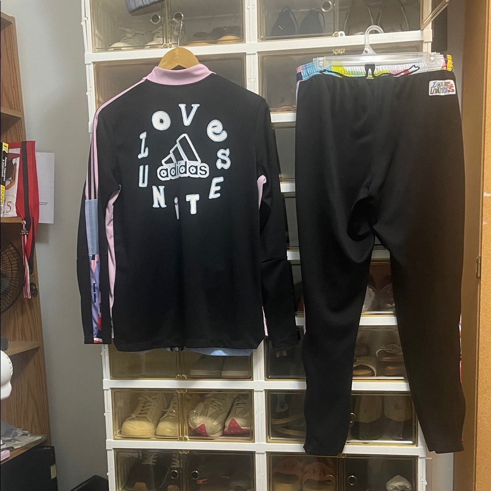 “Love Unites” adidas Black and Pink Track Pants & Joggers